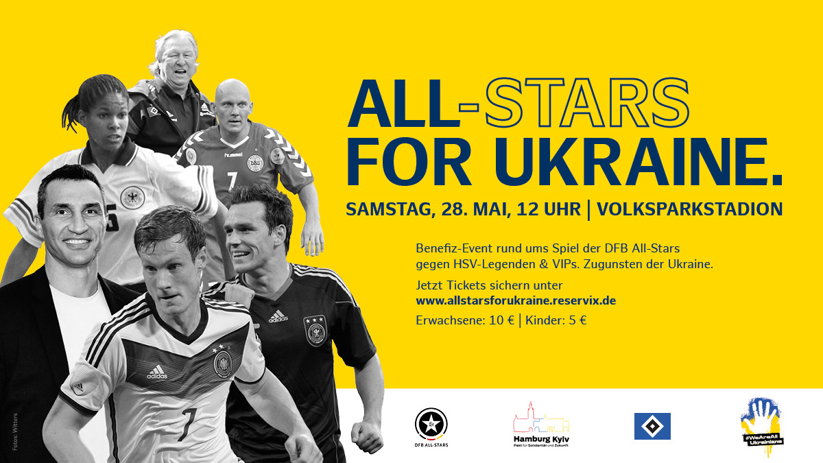 Grafik Benefiz-Fußball "All-Stars for Ukraine"