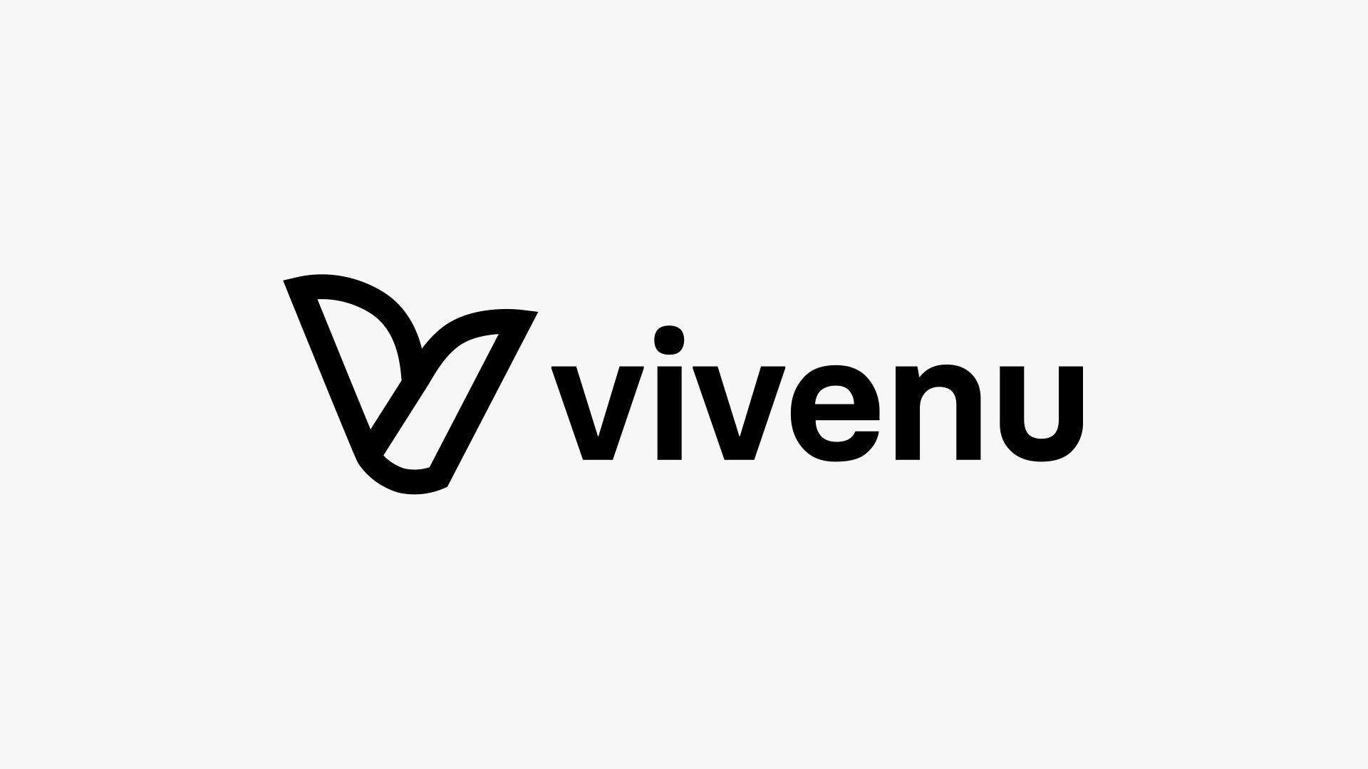 Logo der Firma vivenu mit einfachem Schriftzug in schwarzer Farbe